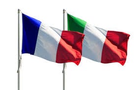 Drapeaux France Italie